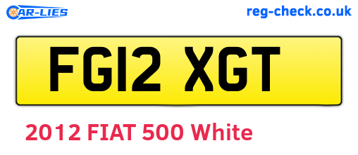 FG12XGT are the vehicle registration plates.