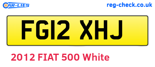 FG12XHJ are the vehicle registration plates.
