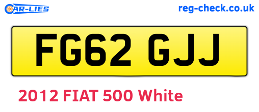 FG62GJJ are the vehicle registration plates.