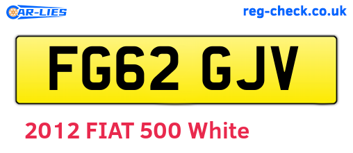 FG62GJV are the vehicle registration plates.