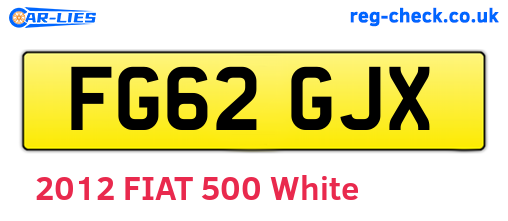 FG62GJX are the vehicle registration plates.