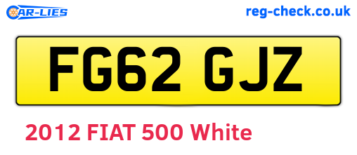 FG62GJZ are the vehicle registration plates.