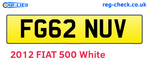 FG62NUV are the vehicle registration plates.