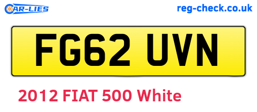 FG62UVN are the vehicle registration plates.