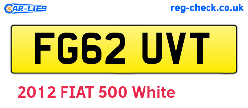FG62UVT are the vehicle registration plates.
