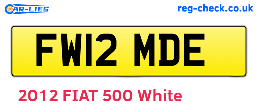 FW12MDE are the vehicle registration plates.