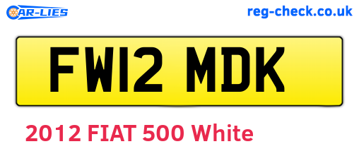 FW12MDK are the vehicle registration plates.