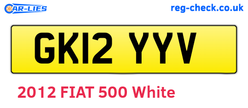 GK12YYV are the vehicle registration plates.