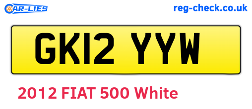 GK12YYW are the vehicle registration plates.