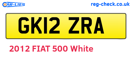 GK12ZRA are the vehicle registration plates.
