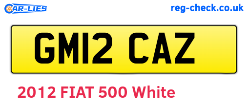 GM12CAZ are the vehicle registration plates.