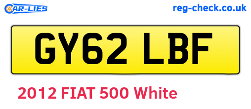 GY62LBF are the vehicle registration plates.