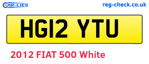 HG12YTU are the vehicle registration plates.