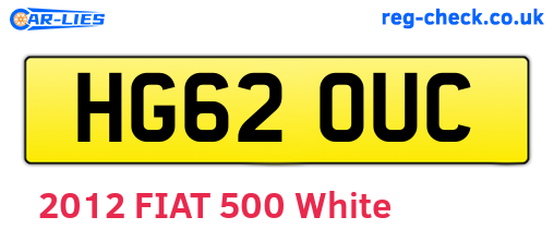 HG62OUC are the vehicle registration plates.