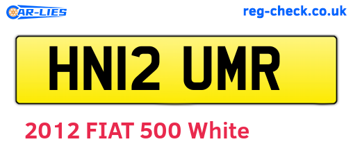 HN12UMR are the vehicle registration plates.