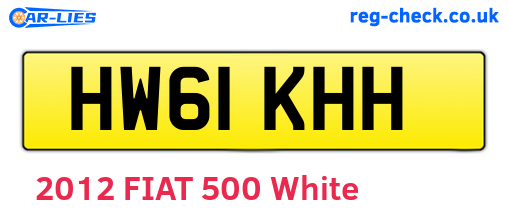 HW61KHH are the vehicle registration plates.
