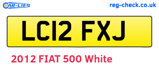 LC12FXJ are the vehicle registration plates.