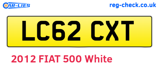 LC62CXT are the vehicle registration plates.