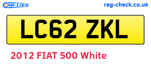 LC62ZKL are the vehicle registration plates.