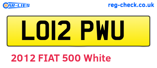 LO12PWU are the vehicle registration plates.