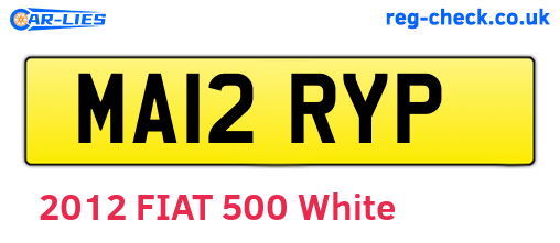 MA12RYP are the vehicle registration plates.