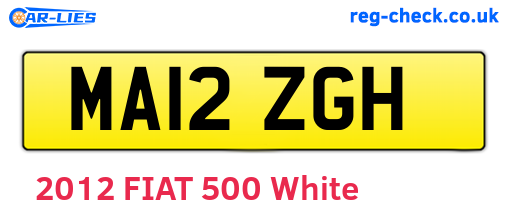 MA12ZGH are the vehicle registration plates.