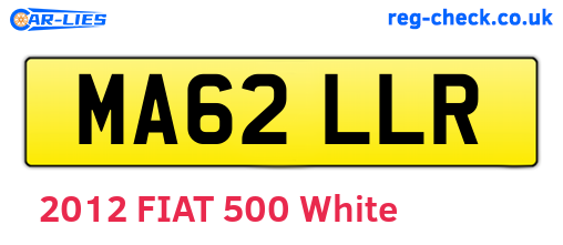 MA62LLR are the vehicle registration plates.