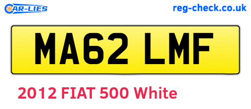 MA62LMF are the vehicle registration plates.