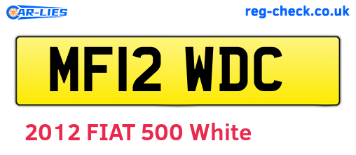 MF12WDC are the vehicle registration plates.