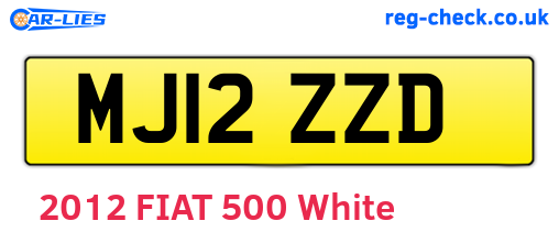 MJ12ZZD are the vehicle registration plates.