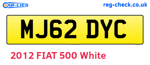 MJ62DYC are the vehicle registration plates.