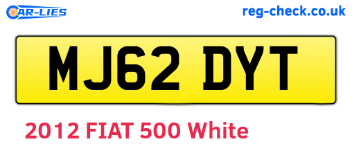 MJ62DYT are the vehicle registration plates.