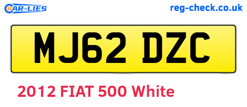 MJ62DZC are the vehicle registration plates.
