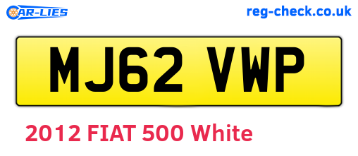 MJ62VWP are the vehicle registration plates.