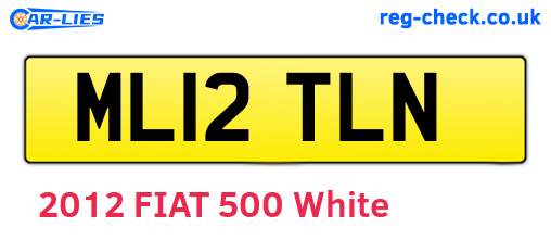 ML12TLN are the vehicle registration plates.