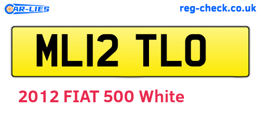ML12TLO are the vehicle registration plates.