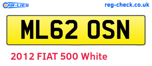 ML62OSN are the vehicle registration plates.