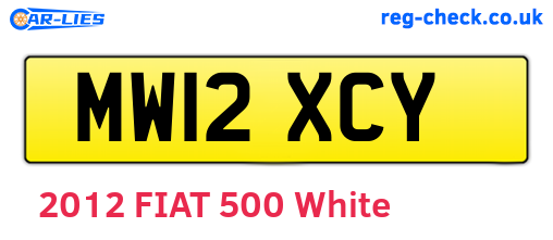 MW12XCY are the vehicle registration plates.