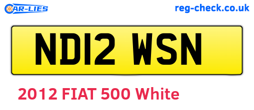 ND12WSN are the vehicle registration plates.