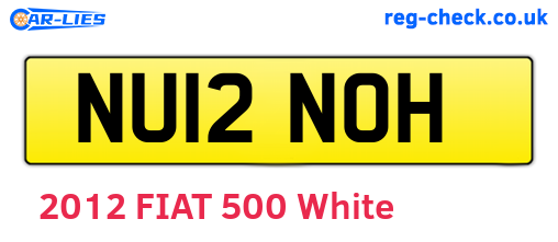 NU12NOH are the vehicle registration plates.