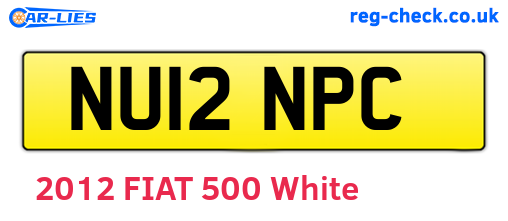 NU12NPC are the vehicle registration plates.