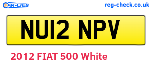 NU12NPV are the vehicle registration plates.