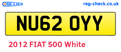 NU62OYY are the vehicle registration plates.