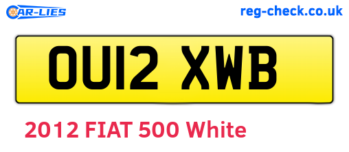 OU12XWB are the vehicle registration plates.