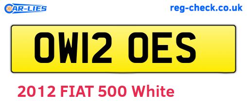 OW12OES are the vehicle registration plates.