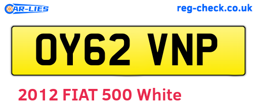 OY62VNP are the vehicle registration plates.