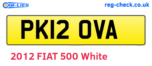 PK12OVA are the vehicle registration plates.