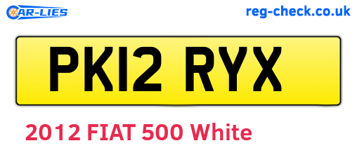 PK12RYX are the vehicle registration plates.