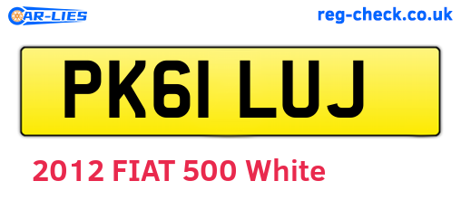 PK61LUJ are the vehicle registration plates.