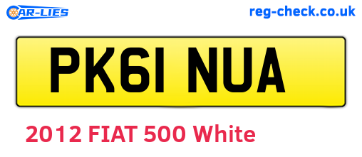 PK61NUA are the vehicle registration plates.